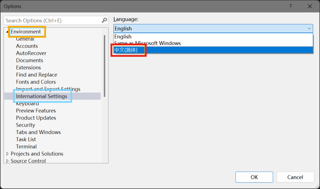 图片[4]-再VisualStudio2022设置中文